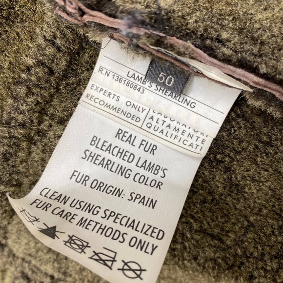 100% Authentic Salvatore Ferragamo Men's Lamb's Shearling Brown Jacket sz50 - Picture 15 of 16